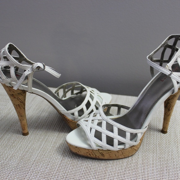 White Cork Heels - Picture 4 of 4